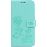 Rose Embossed Horizontal Flip PU Leather Case for Xiaomi Pocophone F1  with Holder & Card Slots & Wallet(Green)