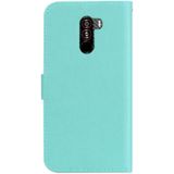 Rose Embossed Horizontal Flip PU Leather Case for Xiaomi Pocophone F1  with Holder & Card Slots & Wallet(Green)