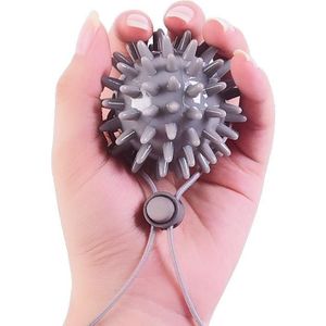 2 PCS TPR Grip Ball Rehabilitation Hemiplegia Stroke Massage Finger Ball  Specification: 6cm With Rope (Gray)