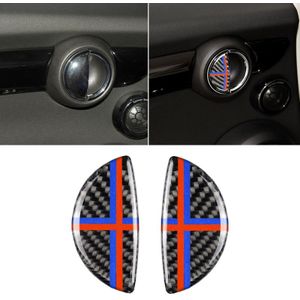 2 PCS Red Blue Color R / F Universal Car Door Handle Carbon Fiber Decorative Sticker for BMW Mini R55 / R56 / R60 / R61 / F55 / F54 / F60