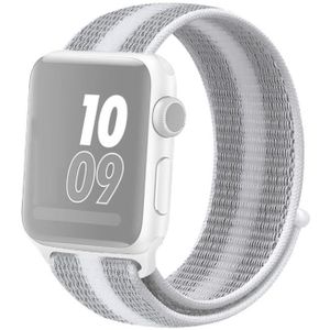 For Apple Watch Series 6 & SE & 5 & 4 40mm / 3 & 2 & 1 38mm Nylon Loop Watchband(Striped White)