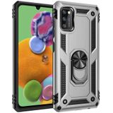 For Galaxy A41 Shockproof TPU + PC Protective Case with 360 Degree Rotating Holder(Silver)