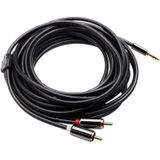 5m Gold Plated 3.5mm Jack to 2 x RCA Male Stereo Audio Cable