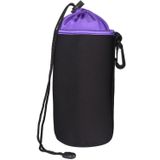 SLR Camera Lens Bag Micro Single Lens Bag Lens Inner Bile Bag Waterproof Protective Case Plus Velvet Thickening  Diameter: 10cm  Height: 14cm(Purple)