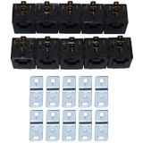 10 PCS JD-1914 40 AMP 12V Waterproof Car Auto Five Plugs Relay