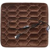 Car USB Seat Heater Cushion Warmer Cover Winter Heated Warm Mat  Style: Square (Coffee)