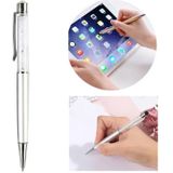 AT-22  2 in 1 Universal Flash Diamond Decoration Capacitance Pen Stylus Ballpoint Pen(Silver)