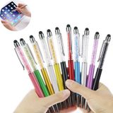 AT-22  2 in 1 Universal Flash Diamond Decoration Capacitance Pen Stylus Ballpoint Pen(Silver)