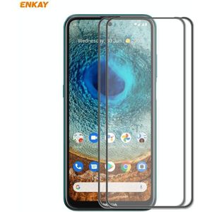 For Nokia X10 / X20 2 PCS ENKAY Hat-Prince Anti-drop Full Glue Tempered Glass Full Screen Film Anti-fall Protector