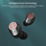 M23 Little Devil Pattern Intelligent Noise Reduction Touch Bluetooth Earphone with Three-screen Battery Display & Mirror Charging Box  Support HD Call & Siri (Black)