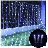 4x6m 672 LEDs Waterproof Fishing Net Lights Curtain String Lights Fairy Wedding Party Holiday Decoration Lamps 220V  EU Plug(White Light)