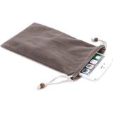 Universal Leisure Cotton Flock Cloth Carry Bag with Lanyard for iPhone 6 Plus  iPhone 6S Plus  Galaxy Note 8  Galaxy S6 edge Plus / A8 / Note 5 / Note 4 / Galaxy Mega 6.3 / i9200(Brown)