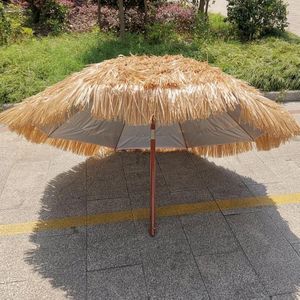 Beach Holiday Shade Imitation Straw Umbrella  Specification: 1.8m(Coffee)