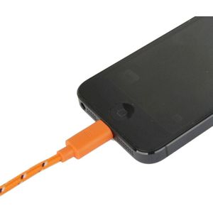 1m Nylon Netting Style USB 8 Pin Data Transfer Charging Cable  For iPhone X / iPhone 8 & 8 Plus / iPhone 7 & 7 Plus / iPhone 6 & 6s & 6 Plus & 6s Plus / iPad(Orange)