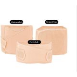 Three-Piece Abdomen Belt Set Elastic Postpartum Abdomen Belt Maternity Corset Belt Waist Belt For Caesarean Section  Size: XL(Dot Style Skin Tone)