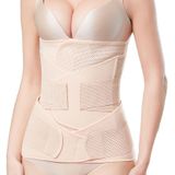 Three-Piece Abdomen Belt Set Elastic Postpartum Abdomen Belt Maternity Corset Belt Waist Belt For Caesarean Section  Size: XL(Dot Style Skin Tone)