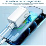 ROCK T49 65W Dual Type-C / USB-C + USB Super Si Travel Charger Power Adapter  CN Plug(White)