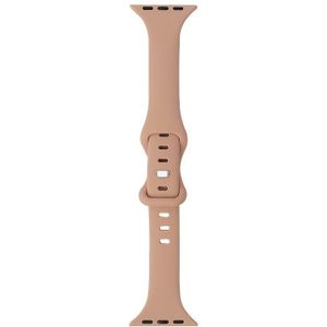 Slimming 8-buckle Silicone Replacement Strap Watchband For Apple Watch Series 7 & 6 & SE & 5 & 4 40mm  / 3 & 2 & 1 38mm(Milk Tea)