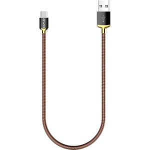 awei CL-26 0.3m 2.4A USB to USB-C / Type-C Metal Fast Charging Cable (Gold)