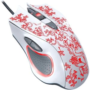 ZGB 169 USB 2400DPI Four-speed Adjustable LED Backlight Wired Optical E-sport Gaming Mouse with Counter Weight  Length: 1.45m(White)