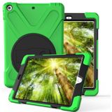 For iPad Pro10.5 / Air 10.5 2019 360 Degree Rotation PC + Silicone Protective Case with Holder & Hand-strap(Light Green)