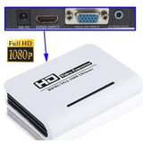 1080P HDMI to VGA adapter Digital to Analog Video Audio Converter Cable for Xbox 360 PS3 PS4 PC Laptop TV Box Projector(White)