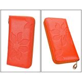 91 Litchi Texture Women Large Capacity Hand Wallet Purse Phone Bag with Card Slots(Orange)