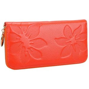 91 Litchi Texture Women Large Capacity Hand Wallet Purse Phone Bag with Card Slots(Orange)