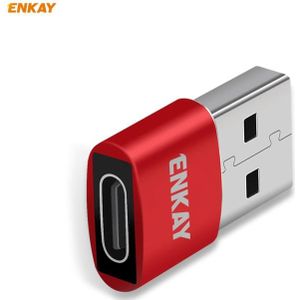 ENKAY ENK-AT105 USB Male to USB-C / Type-C Female Aluminium Alloy Adapter Converter  Support Quick Charging & Data Transmission(Red)