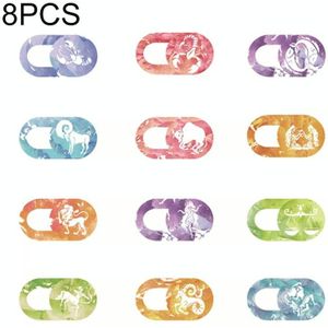 8 PCS Universal Oval Shape Design WebCam Cover Camera Cover for Desktop  Laptop  Tablet  Phones  Color Random(12 Constellations)