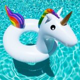 Summer Inflatable Unicorn Shaped Float Pool Lounge Swimming Ring Floating Bed Raft  Size: 120cm