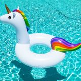 Summer Inflatable Unicorn Shaped Float Pool Lounge Swimming Ring Floating Bed Raft  Size: 120cm