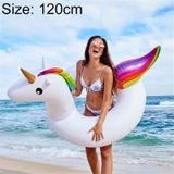 Summer Inflatable Unicorn Shaped Float Pool Lounge Swimming Ring Floating Bed Raft  Size: 120cm