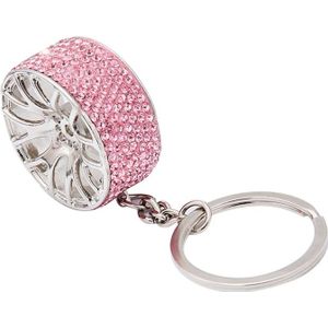 Portable Car Diamond Key Chain Key Rings(Pink)