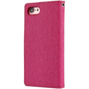 MERCURY GOOSPERY CANVAS DIARY for  iPhone 8 & 7  Canvas Texture Horizontal Flip Leather Case with Card Slots & Wallet & Holder(Magenta)