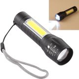 A2 USB Charging Waterproof Zoomable XPE + COB Flashlight with 3-Modes & Storage Box