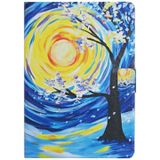 For iPad Mini 4 / 3 / 2 / 1 Colored Drawing Pattern Horizontal Flip Leather Case with Holder & Card Slots & Sleep / Wake-up Function(Starry Sky Tree)