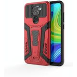 Voor Xiaomi Redmi Note 9 War Chariot Series Armor All-inclusive Shockproof PC + TPU Beschermhoes met onzichtbare houder (rood)