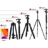 TRIOPO K2508S+B1S Adjustable Portable  Aluminum Aalloy Tripod with Ball Head for SLR Camera (Gold)