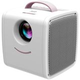 Q2 LED 1080P Mini Portable Projector Children Projector  Plug Type:EU Plug(Pink White)