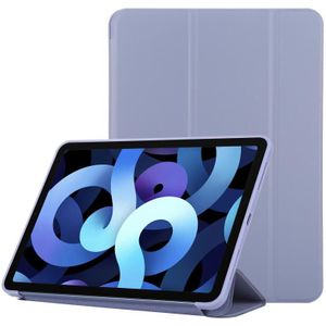 TPU Three-fold Horizontal Flip Smart Leather Case with Sleep / Wake-up Function & Holder For iPad Air (2020) 10.9(Purple)