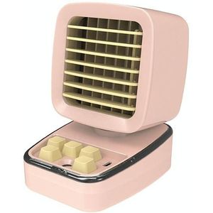 A5 Mini Humidifying Refrigeration Air Conditioning Fan USB Home Desktop Water Cooling Fan(Girl Pink)