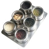 6 in 1 Kitchen Stainless Steel Salt Condiment Set Spice Jars Container Spice Bottles