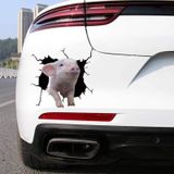 6 PCS Animal Wall Stickers Pig Hoisting Car Window Static Stickers(Pig 05)