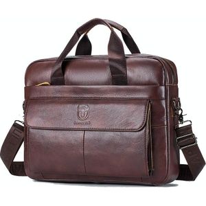 BUFF CAPTAIN 046 Men Leather Briefcase First-Layer Cowhide Computer Handbag(Brown)