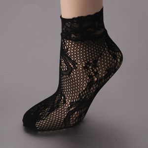 Sexy Black Sock Women Girls Ladies Soft Lace Short Ankle Socks Fishnet(Splice 4)