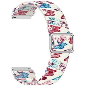 20mm For Samsung Galaxy Watch Active2 / Active Adjustable Elastic Printing Replacement Watchband(Butterfly)