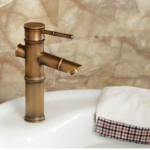 Antique Retro Hot Cold Water Bathroom Counter Basin Bamboo Waterfall Basin Copper Faucet  Specifications:Early 2 Knots
