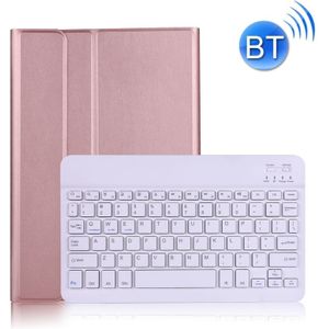 A870 For Samsung Galaxy Tab S7 T870/T875 11 inch Detachable Bluetooth Keyboard Ultrathin Horizontal Flip Leather Case with Holder & Elastic Band(Rose Gold)