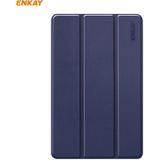 ENKAY ENK-8002 For Samsung Galaxy Tab S6 Lite P610 / P615 PU Leather + Plastic Smart Case with Three-folding Holder(Blackish Green)